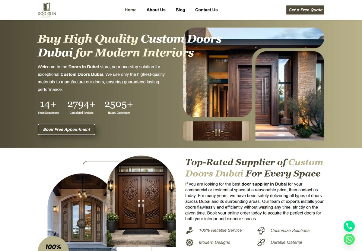 Doors in Dubai homepage preview